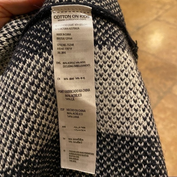 COTTON ON Kids Wool Blend Hoodie Poncho Cover-One Size - Picture 7 of 8